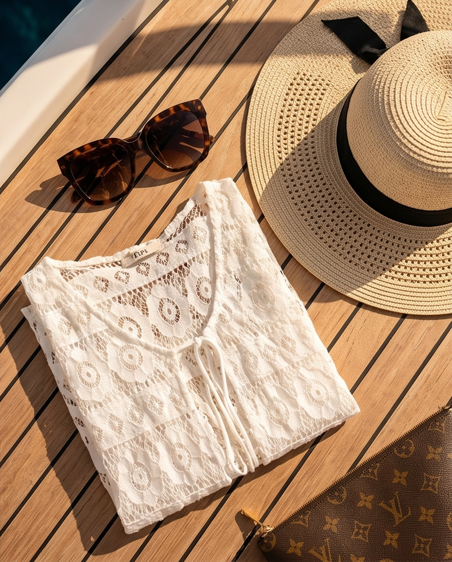 Lace Cover-Up — Ibiza Blue