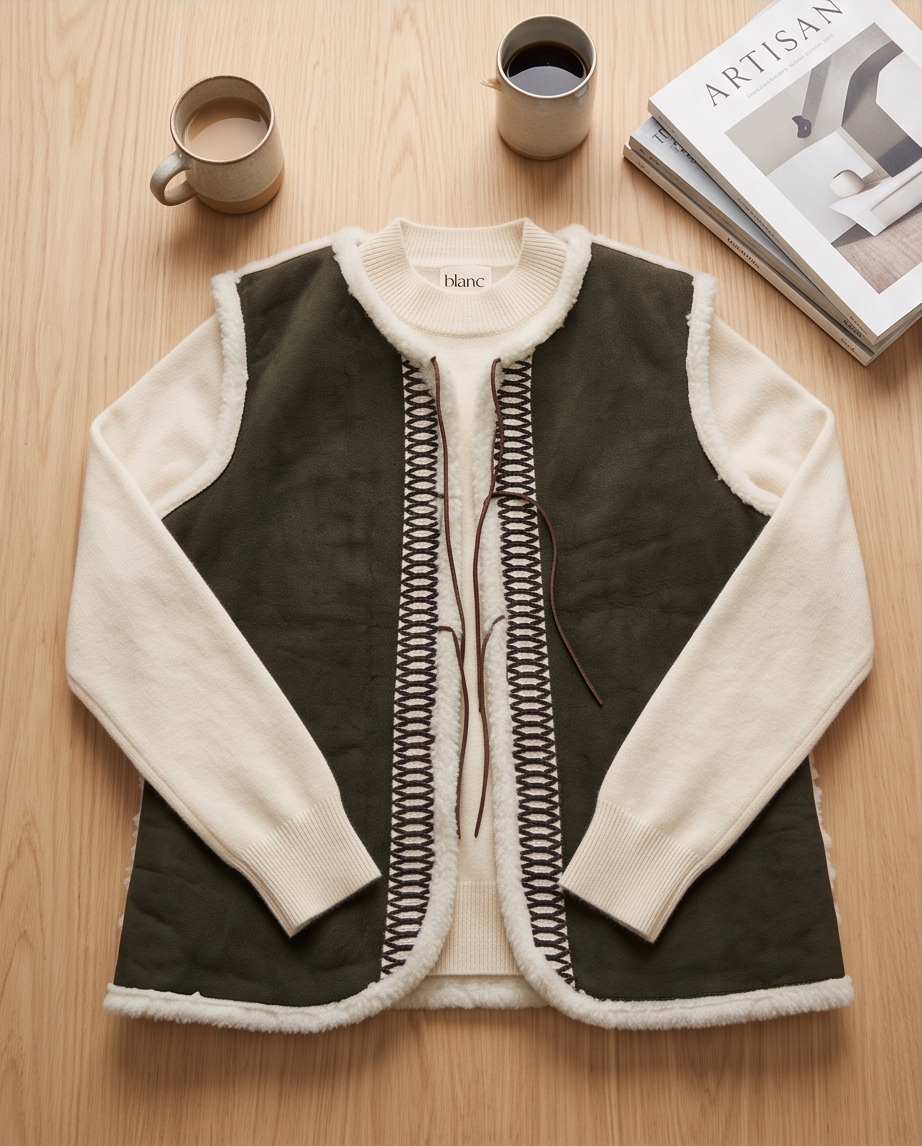BLANC Ibiza Maquis vest styled as a layer for autumn outfits