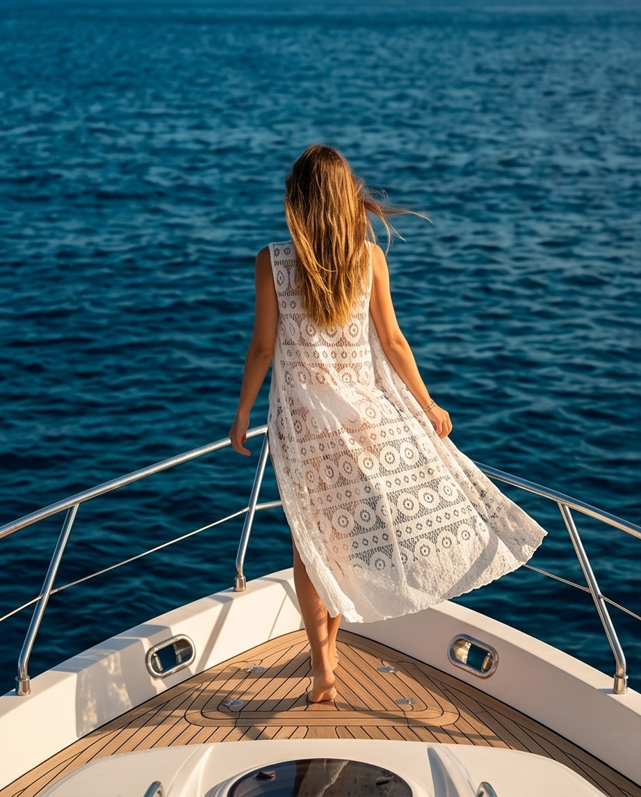 Lace Cover-Up — Ibiza Blue
