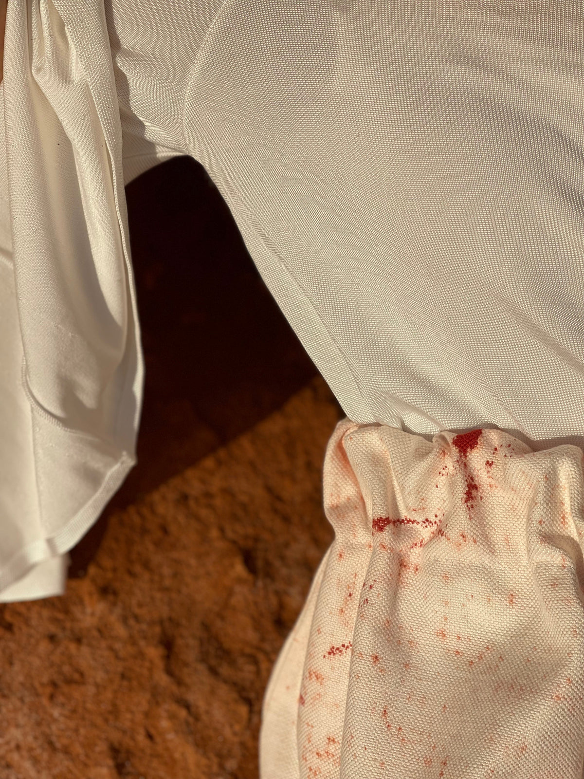 Tanit linen skirt fabric and drape detail