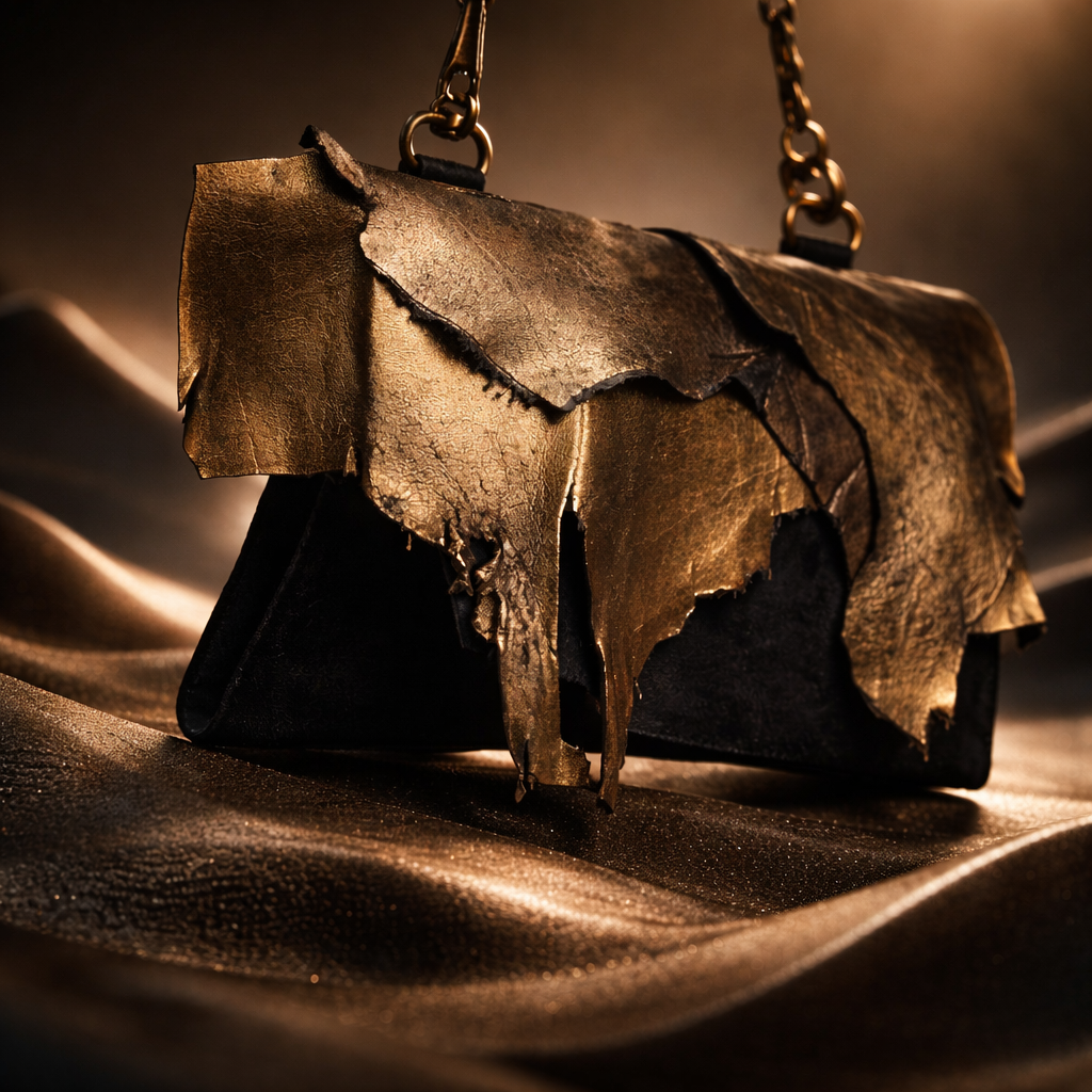 Golden Hour bag sculptural leather surface